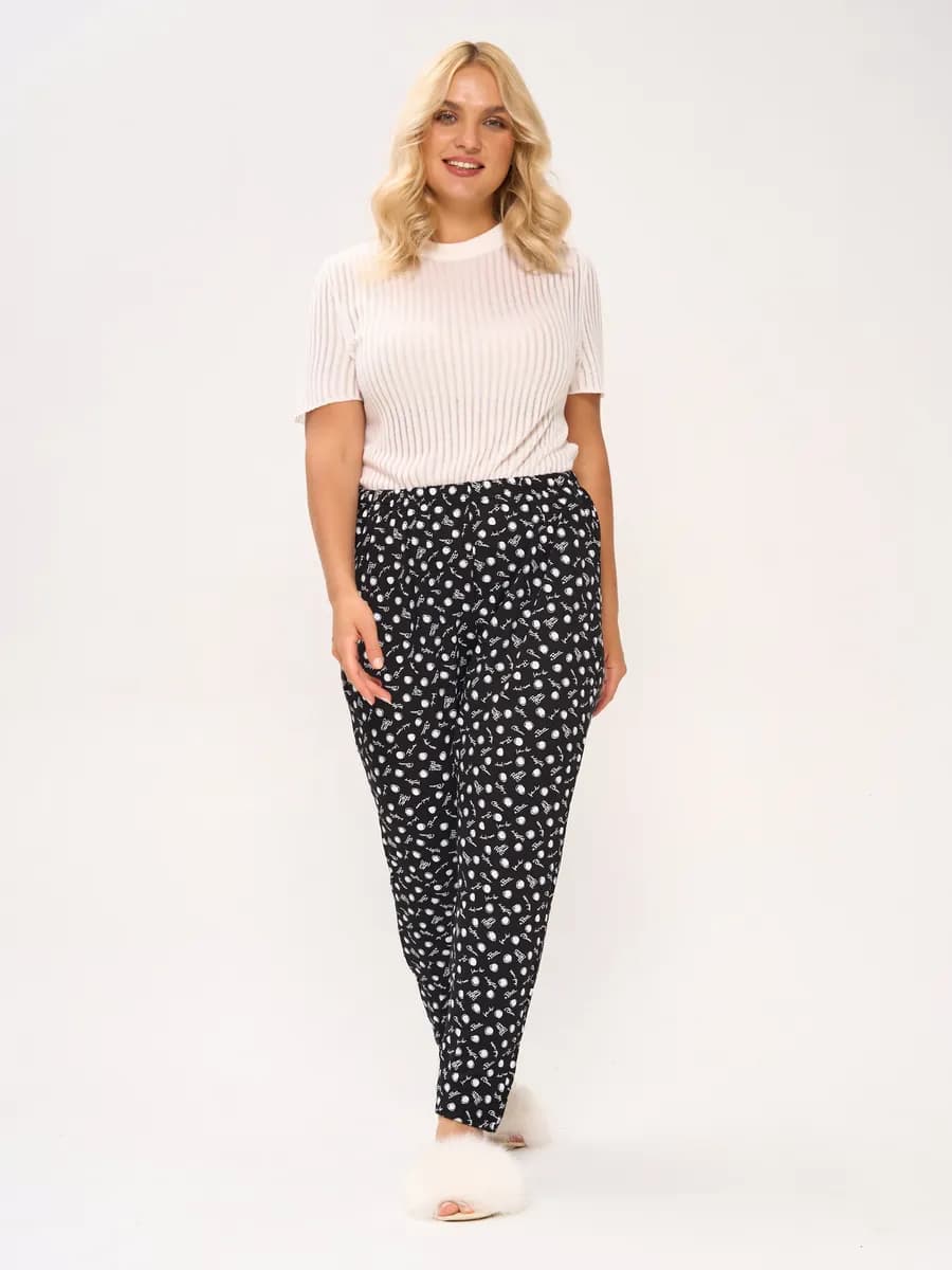 Брюки домашние широкие на резинке