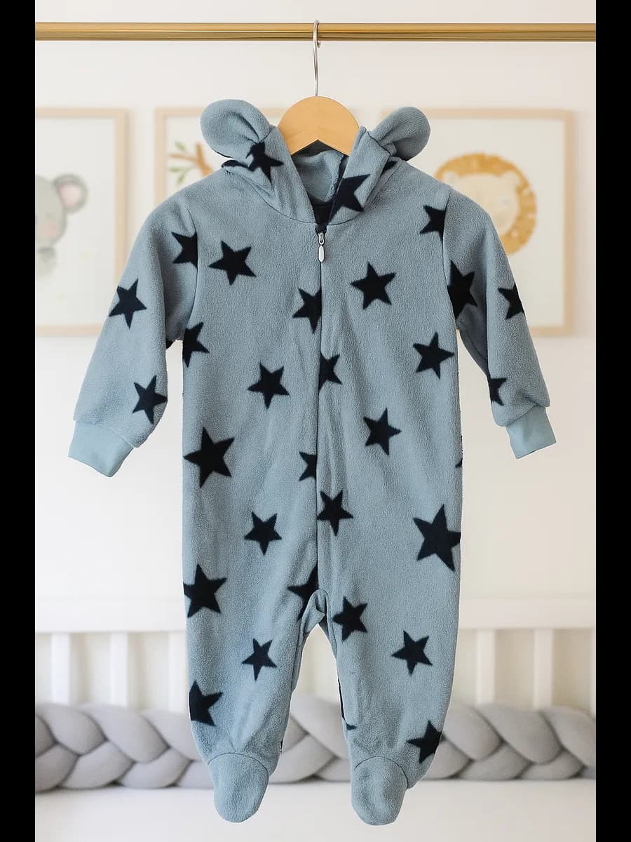 Комбинезон детский поддева слип теплый флисовый 56-86