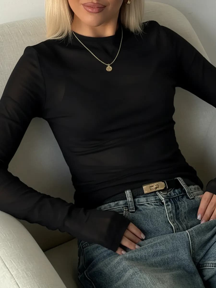 лонгслив полупрозрачный