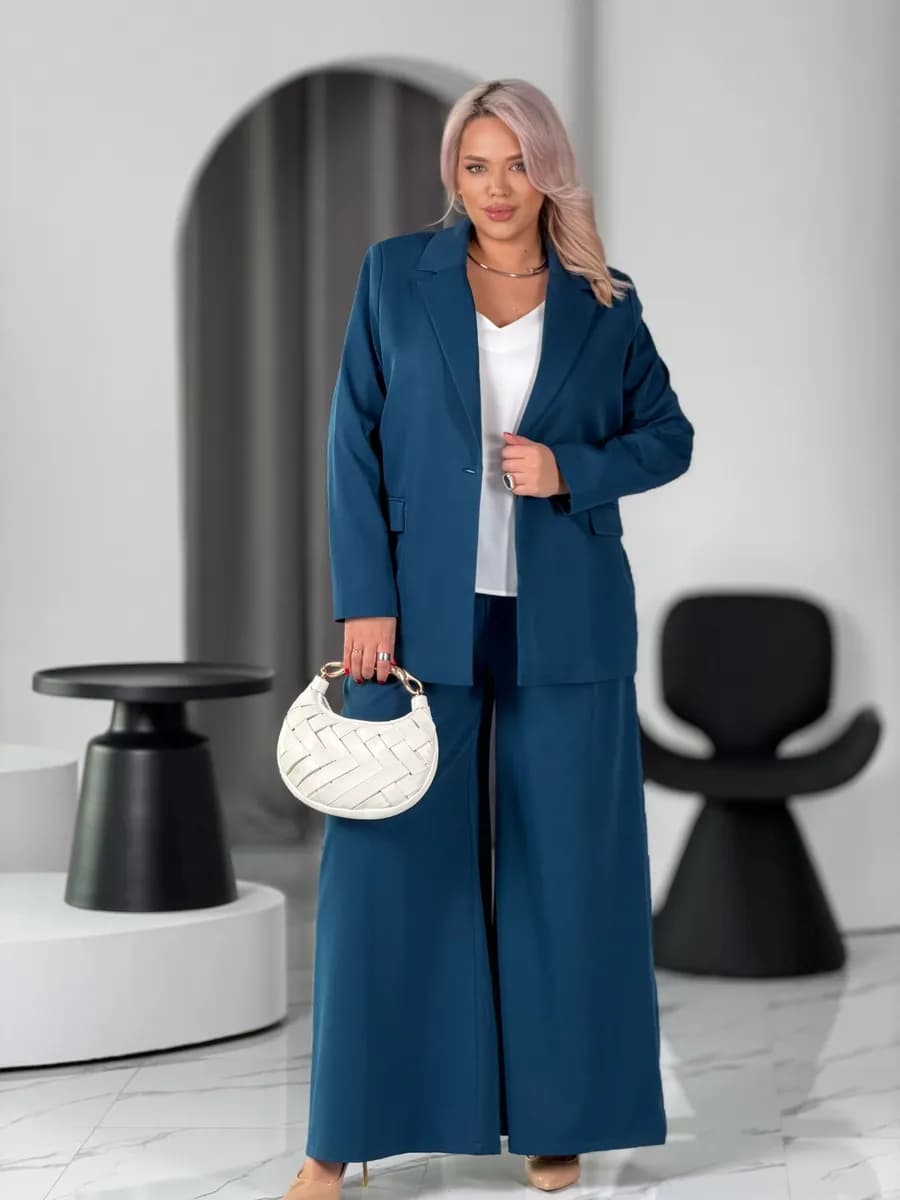 Костюм брючный оверсайз двойка больших размеров