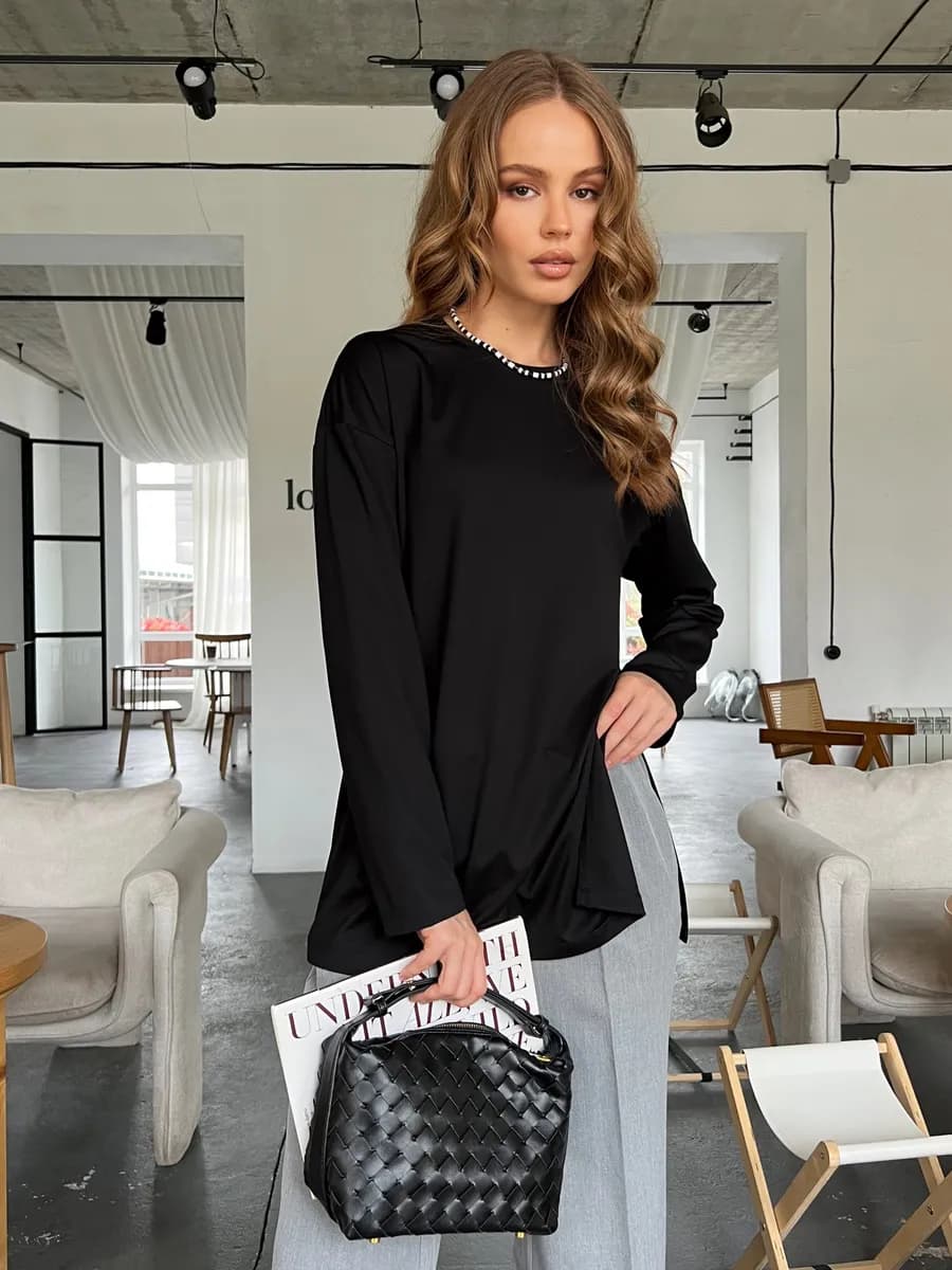 Лонгслив женский оверсайз