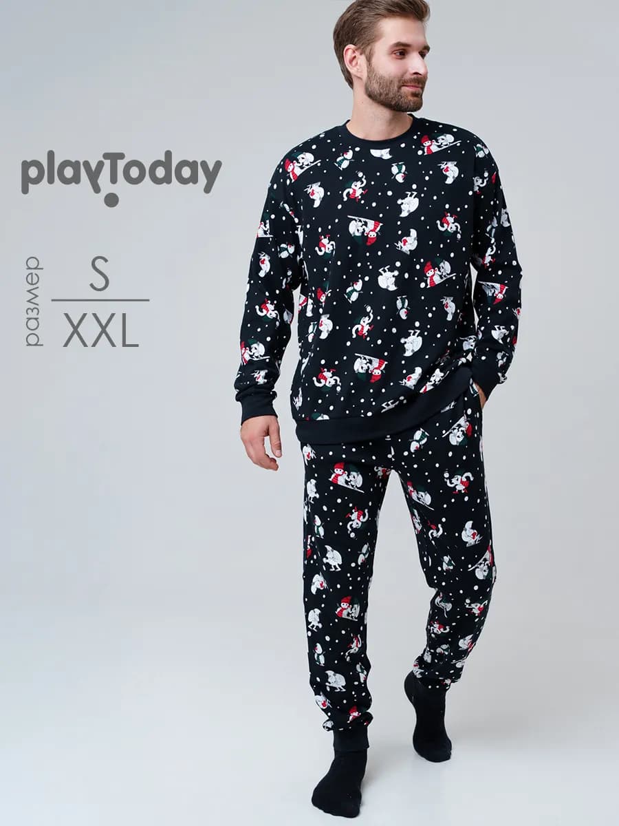 Пижама новогодняя лонгслив, брюки