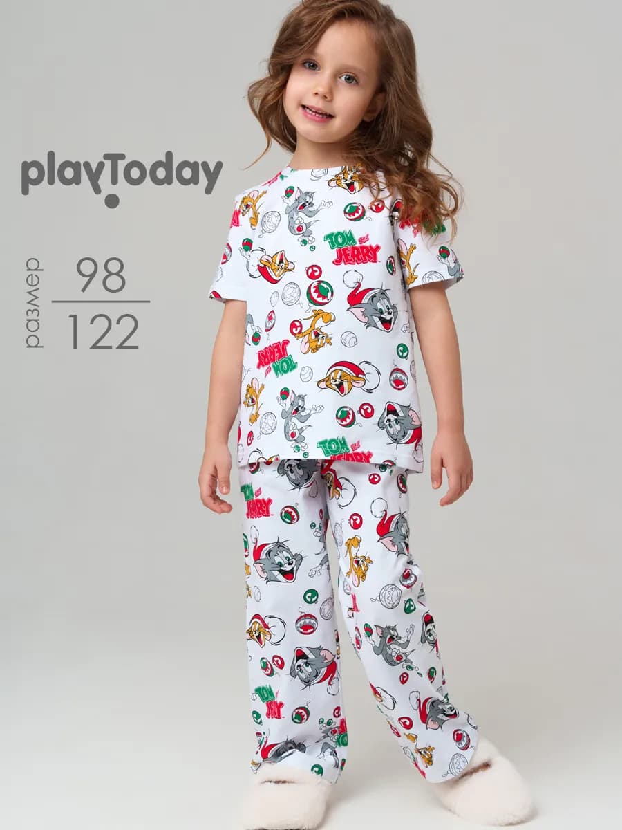 Пижама хлопковая детская Том и Джерри футболка, брюки