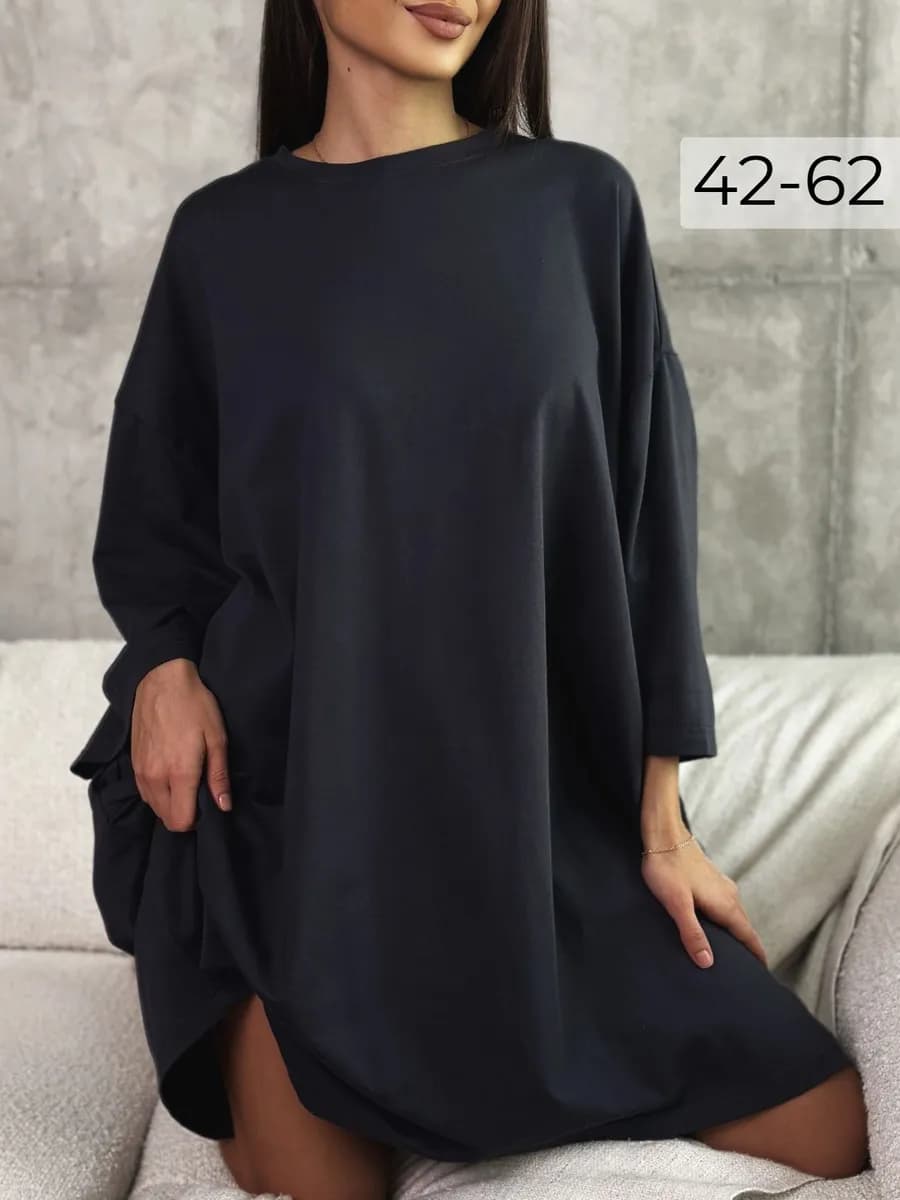 Пижама туника домашняя оверсайз хлопок - фото 1