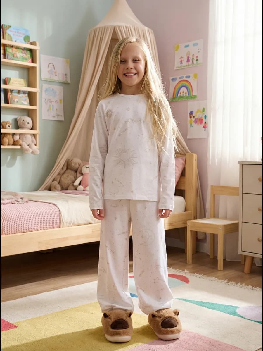 Домашний костюм для девочки подростка со штанами пижама y2k - фото 1