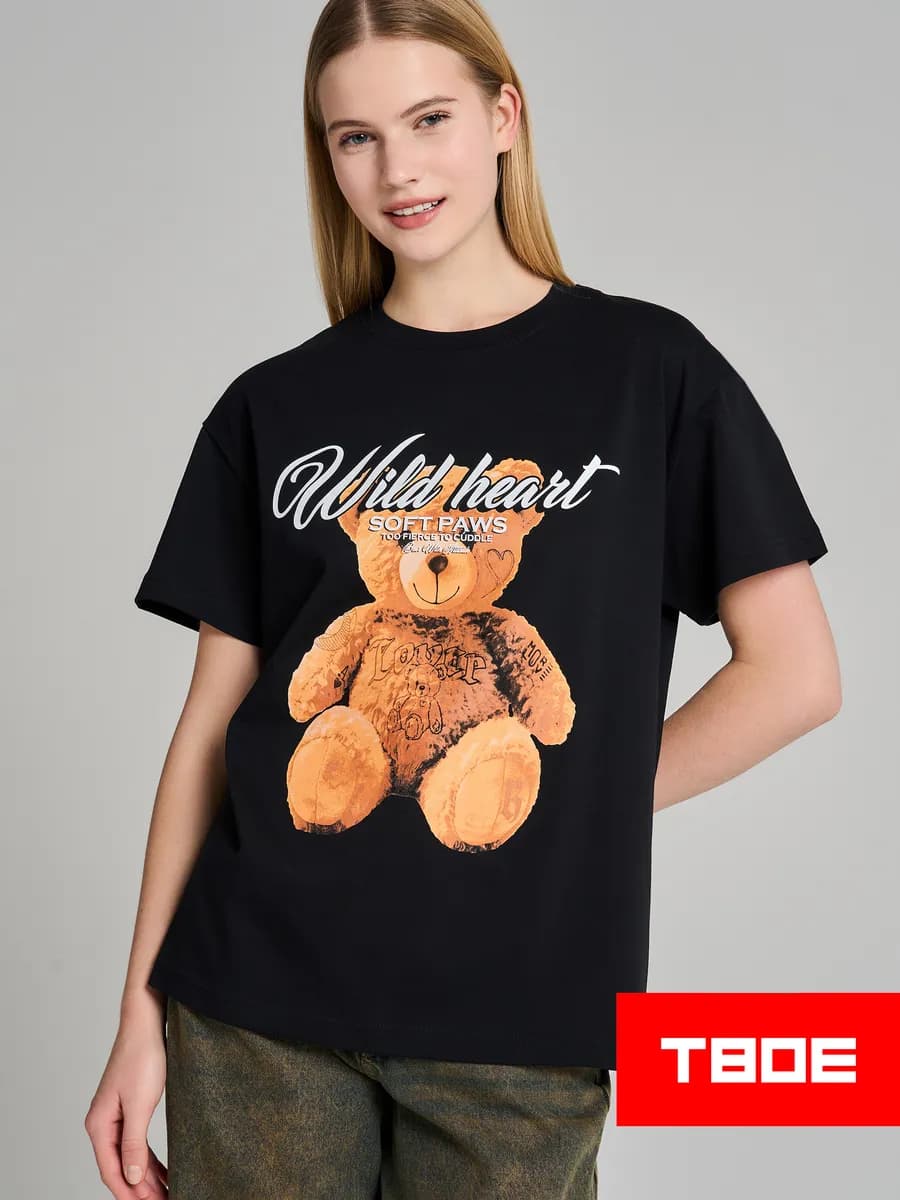 Футболка оверсайз с принтом - фото 1