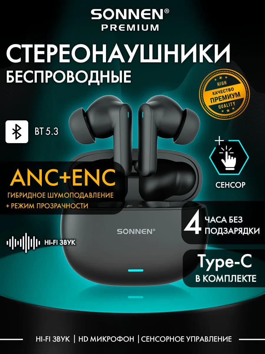 Наушники беспроводные с микрофоном внутриканальные bluetooth
