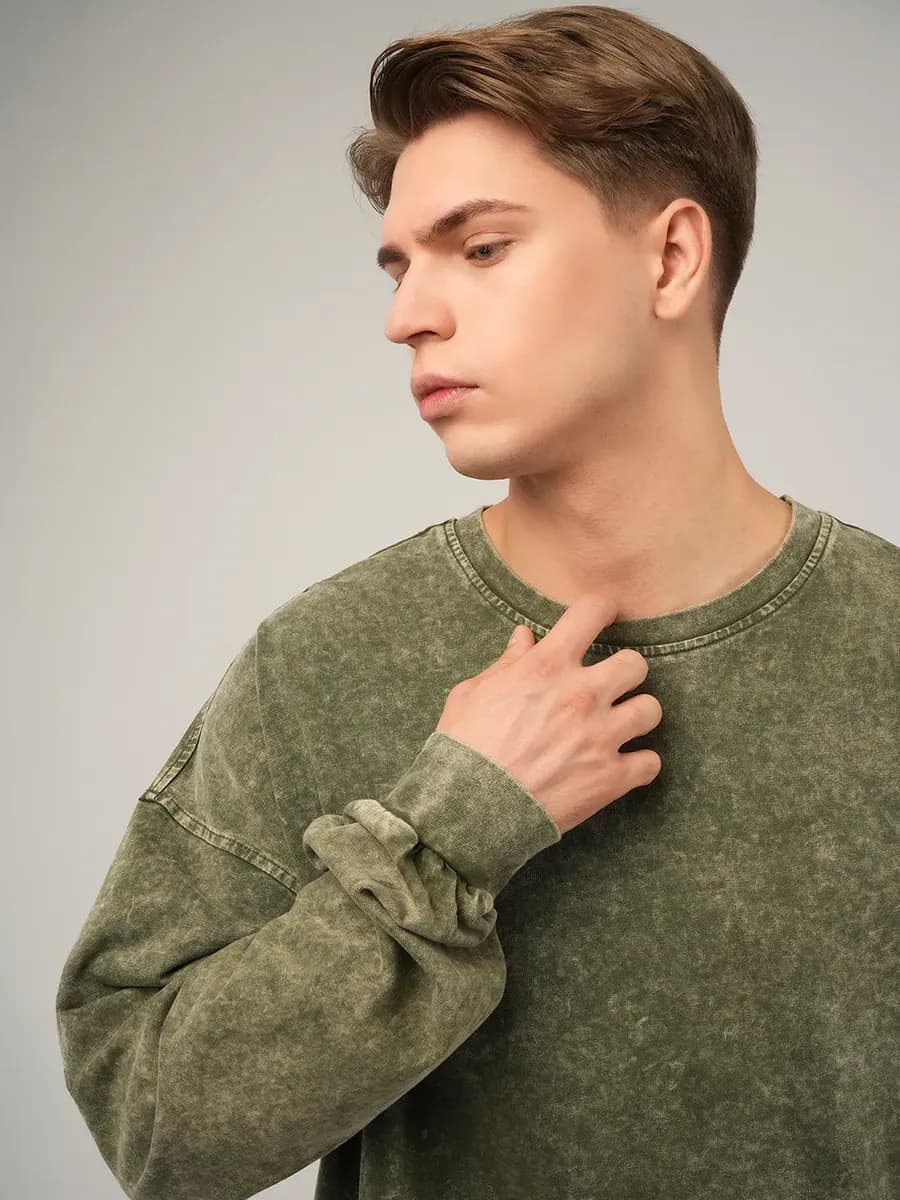 Лонгслив оверсайз хлопковый из футера двухнитки