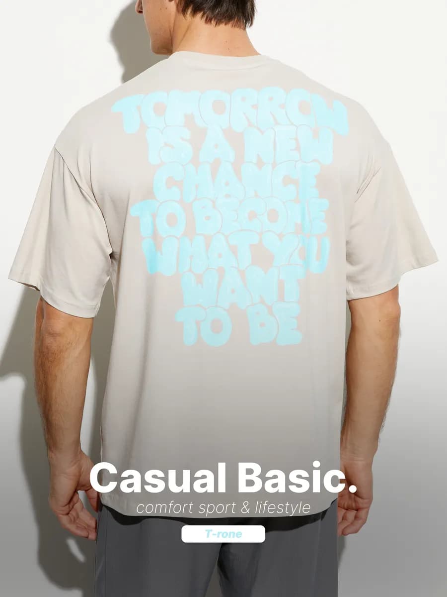 Футболка летняя стильная с принтом из хлопка оверсайз