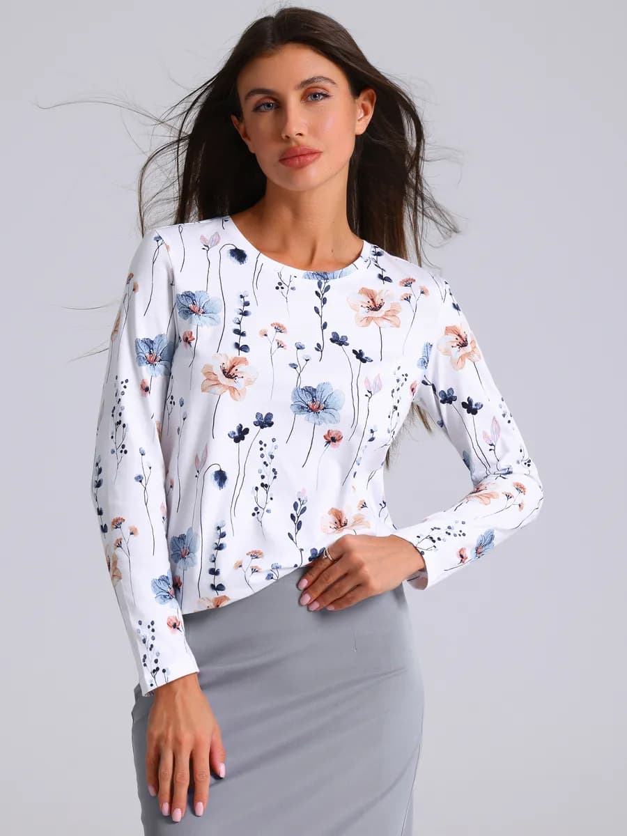 Лонгслив с принтом хлопок 100%