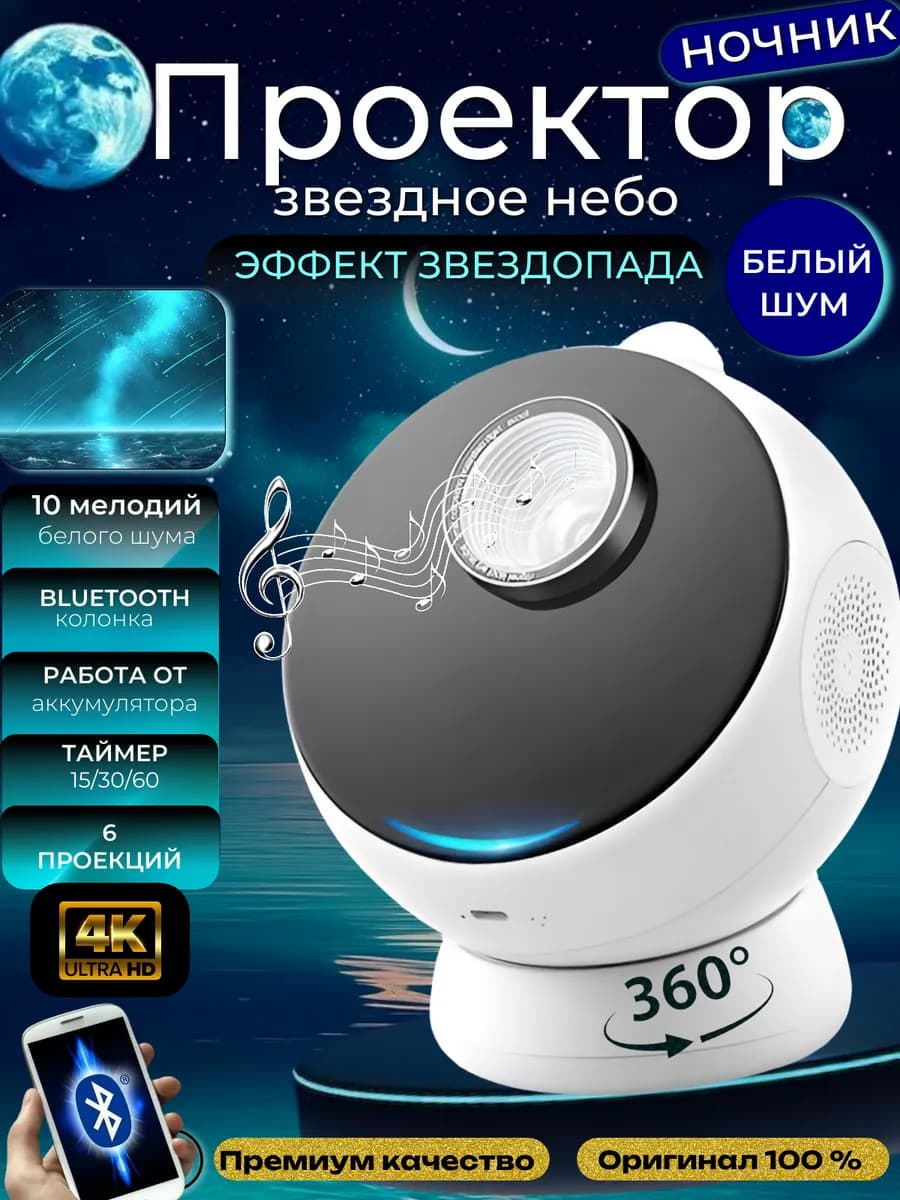 Ночник проектор звёздное небо метеоритный дождь star galaxy