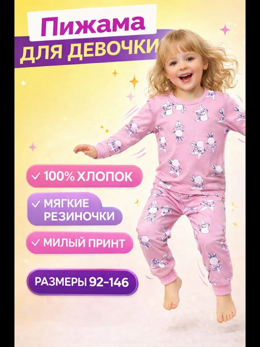 Пижама для девочки тонкая