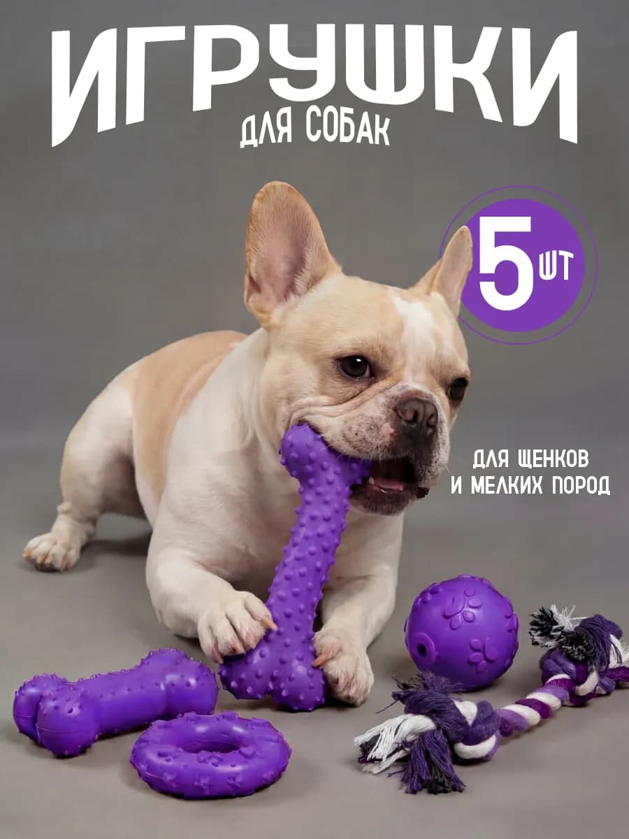 Набор игрушек для щенков и собак мелких и средних пород