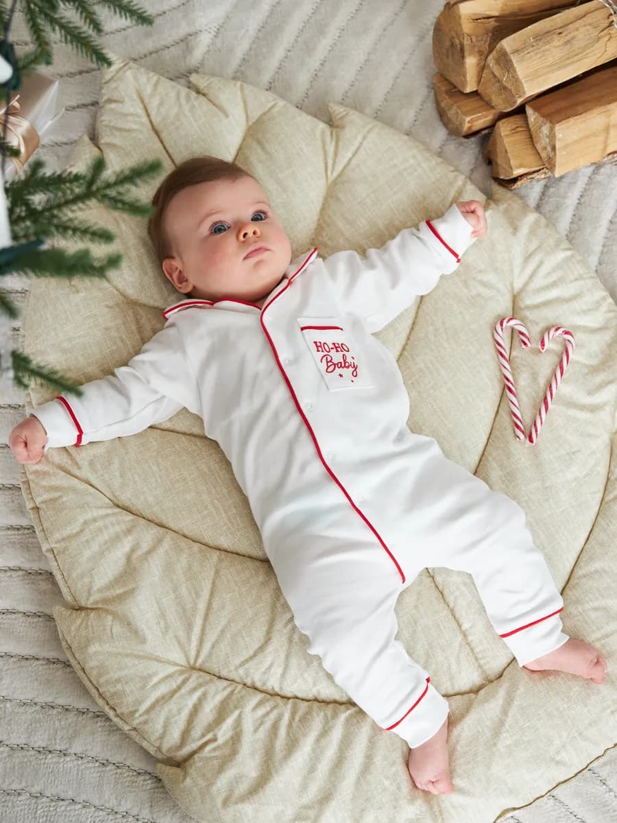 Комбинезон новогодний для новорожденных слип