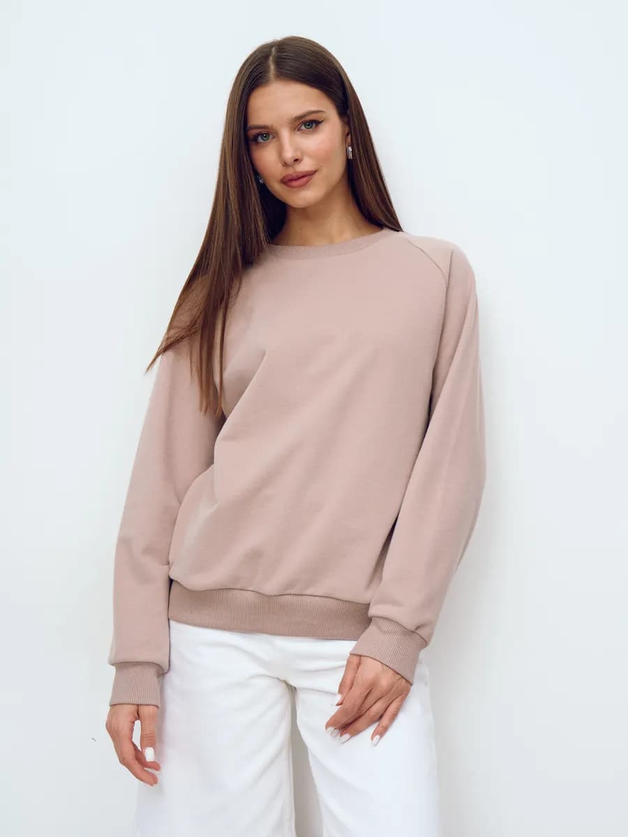 Свитшот оверсайз без начеса хлопок