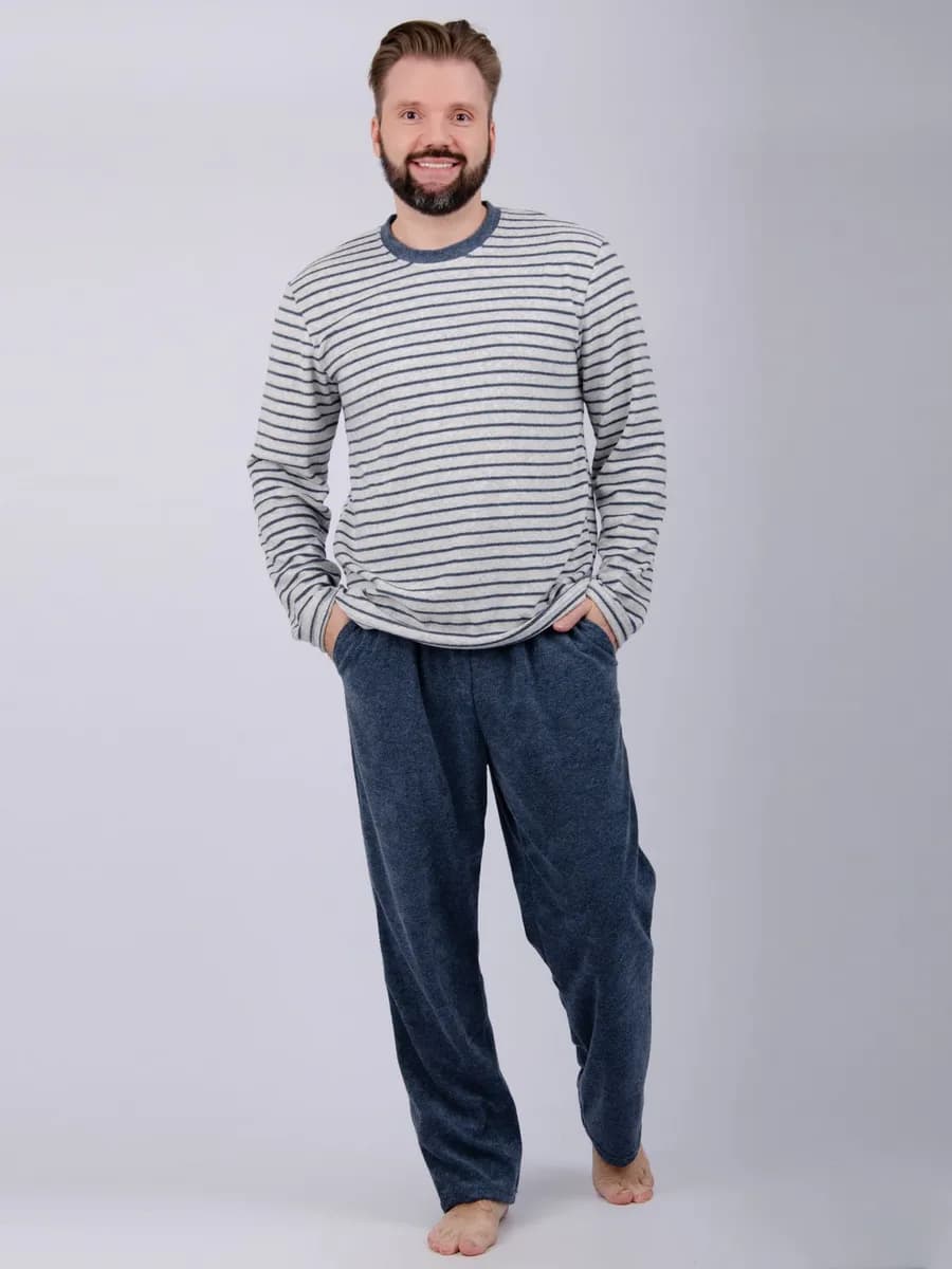 Пижама махровая с длинным рукавом