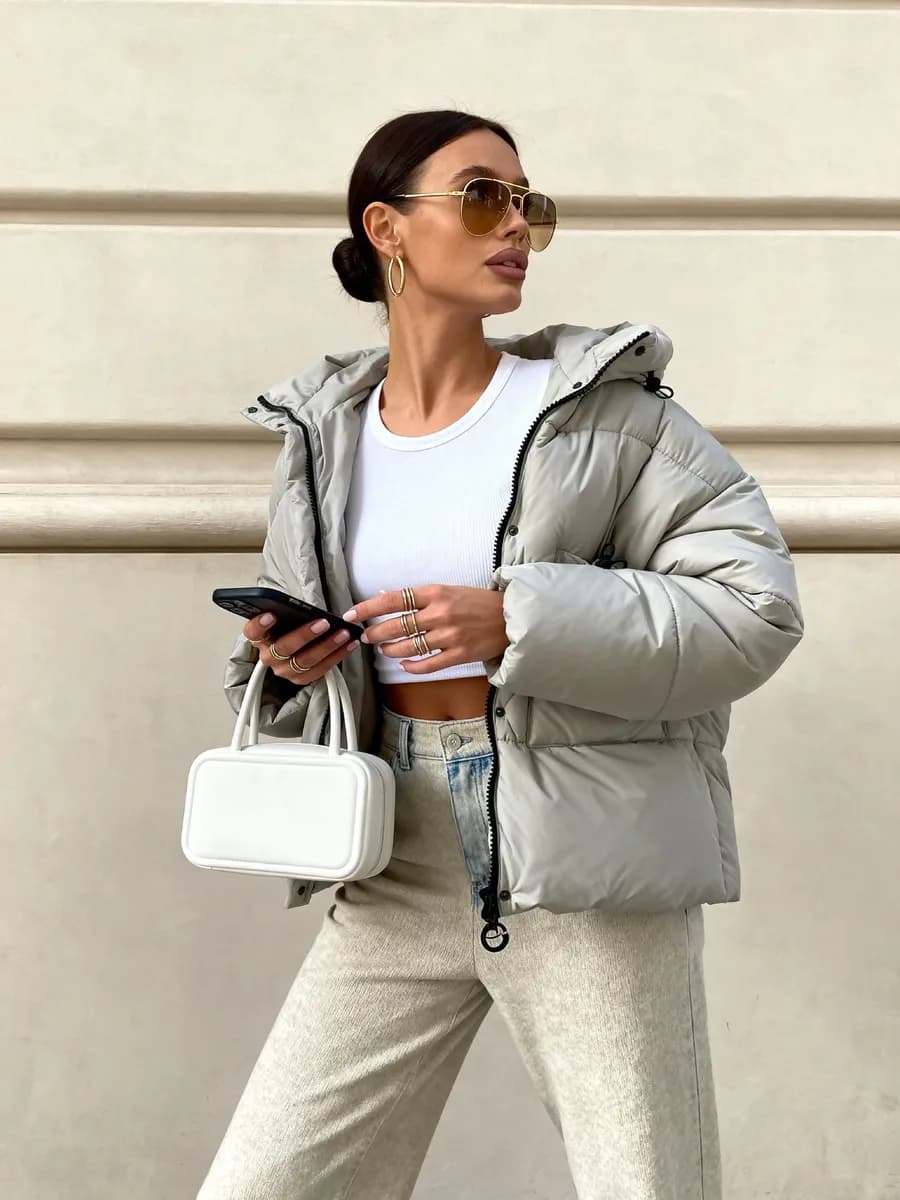 Куртка демисезонная с капюшоном оверсайз