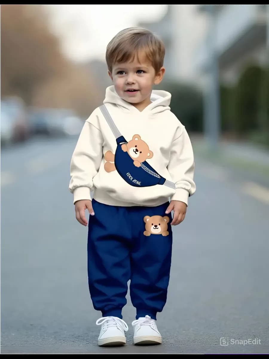 Двойка детский костюм худи с мягкими джоггерами