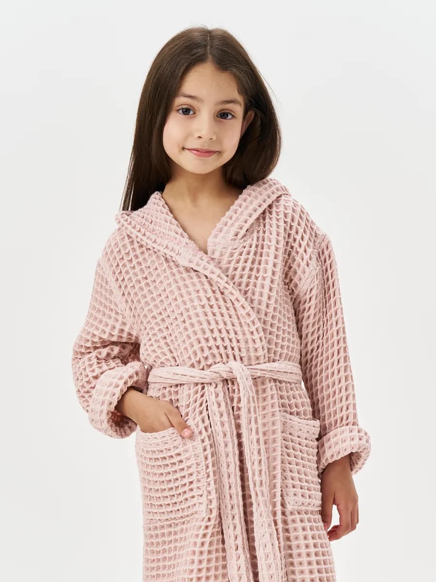 Вафельный халат для девочек - фото 1