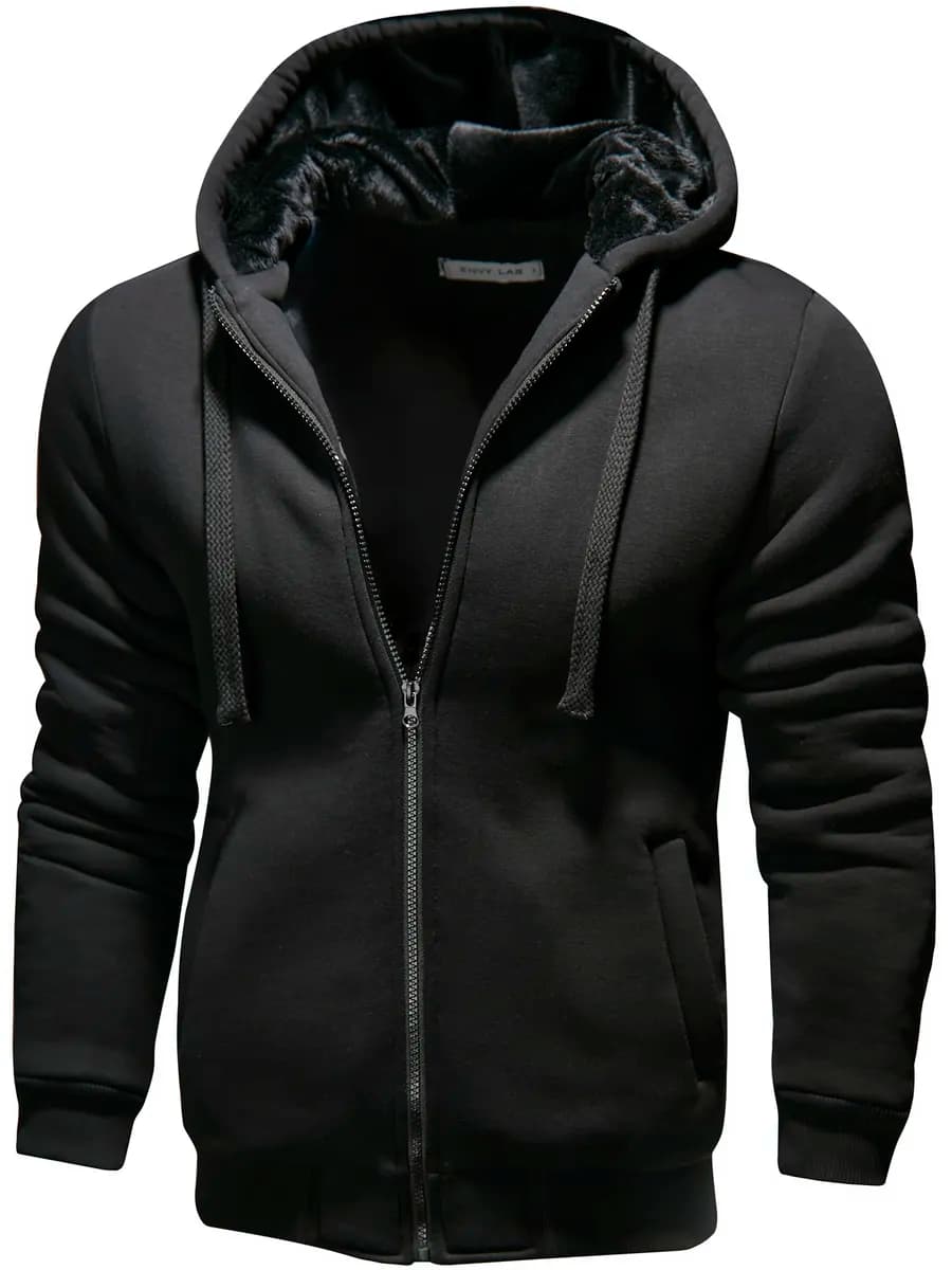 Толстовка с капюшоном на молнии утепленная