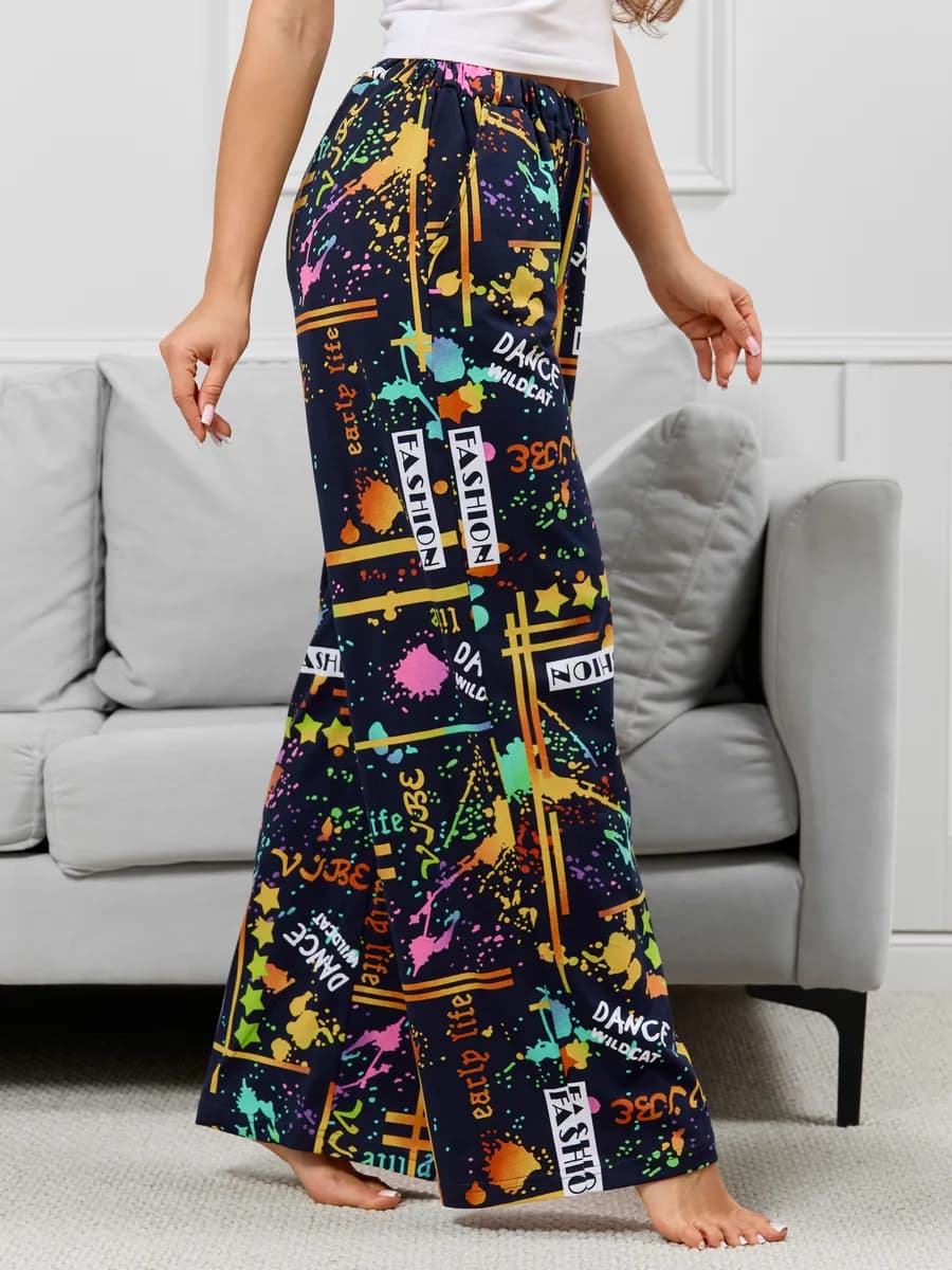 Брюки домашние летние на резинке больших размеров