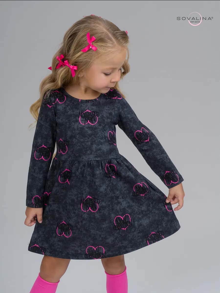 Платье в садик длинный рукав