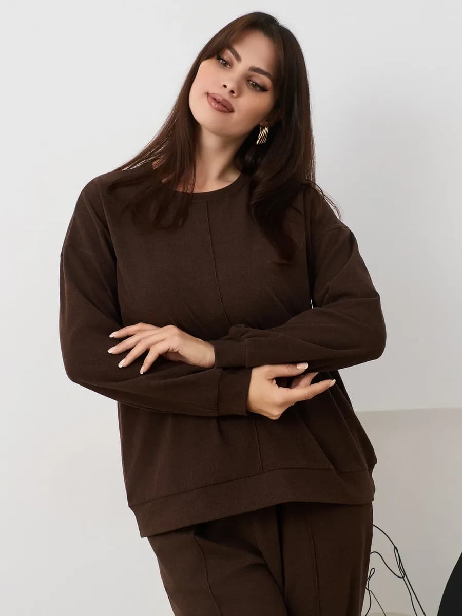 Костюм двойка теплый трикотажный c брюками