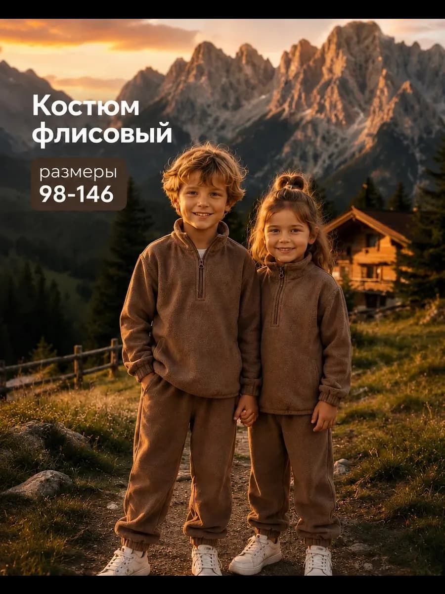 Костюм детский флисовый теплый демисезонный