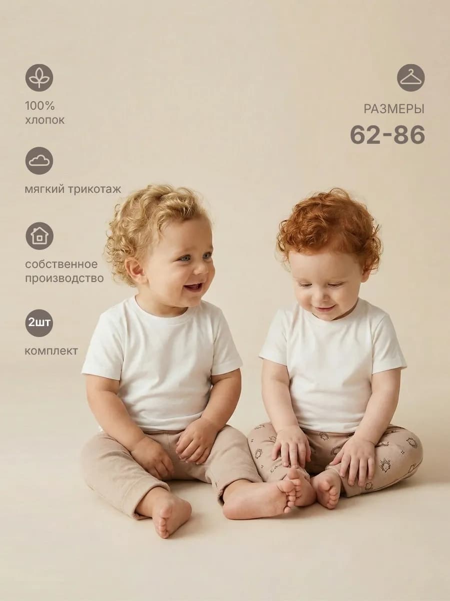Штанишки для новорожденных 2шт - фото 1