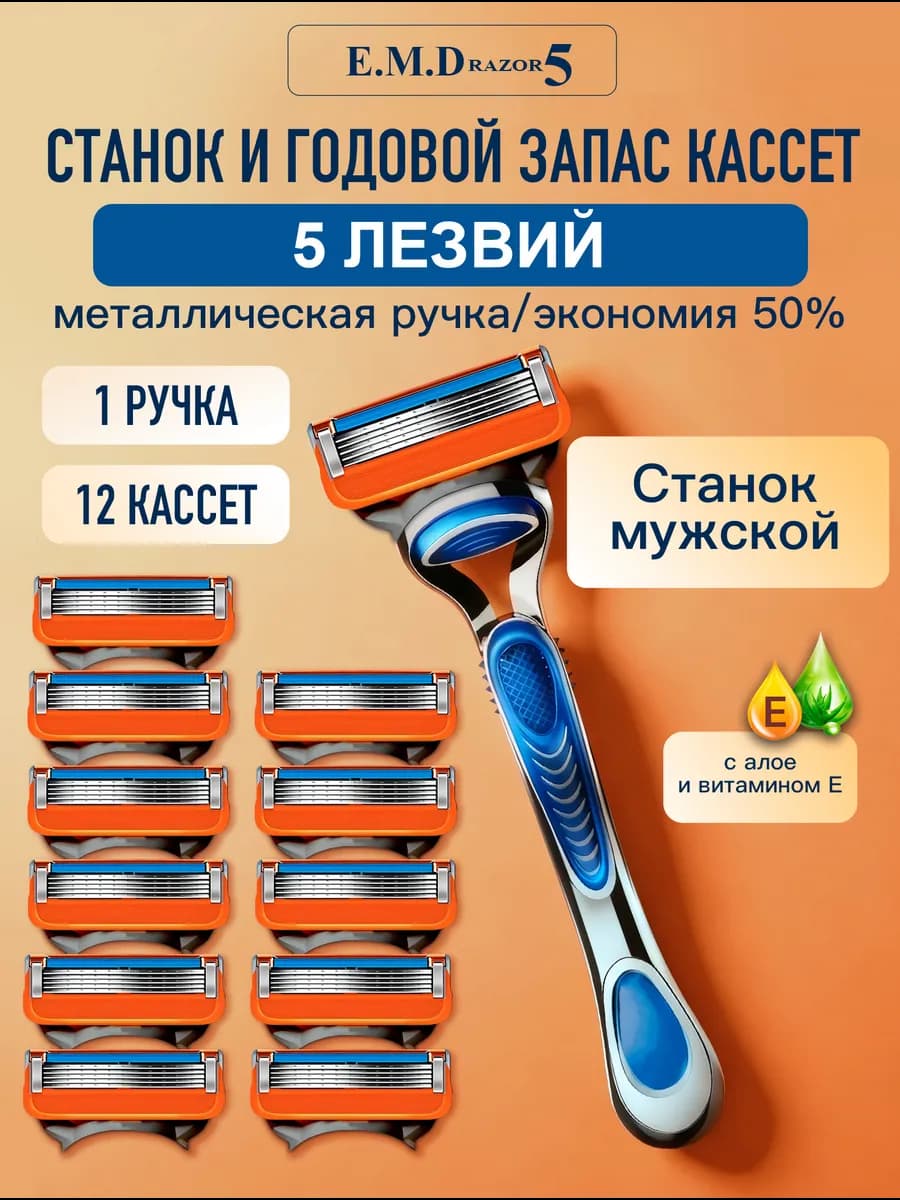 Станок для бритья мужской совместим с кассетами fusion 5
