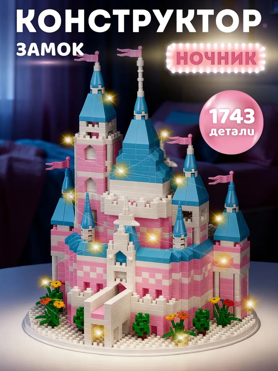 Конструктор для детей развивающий Замок 1743 детали - фото 1