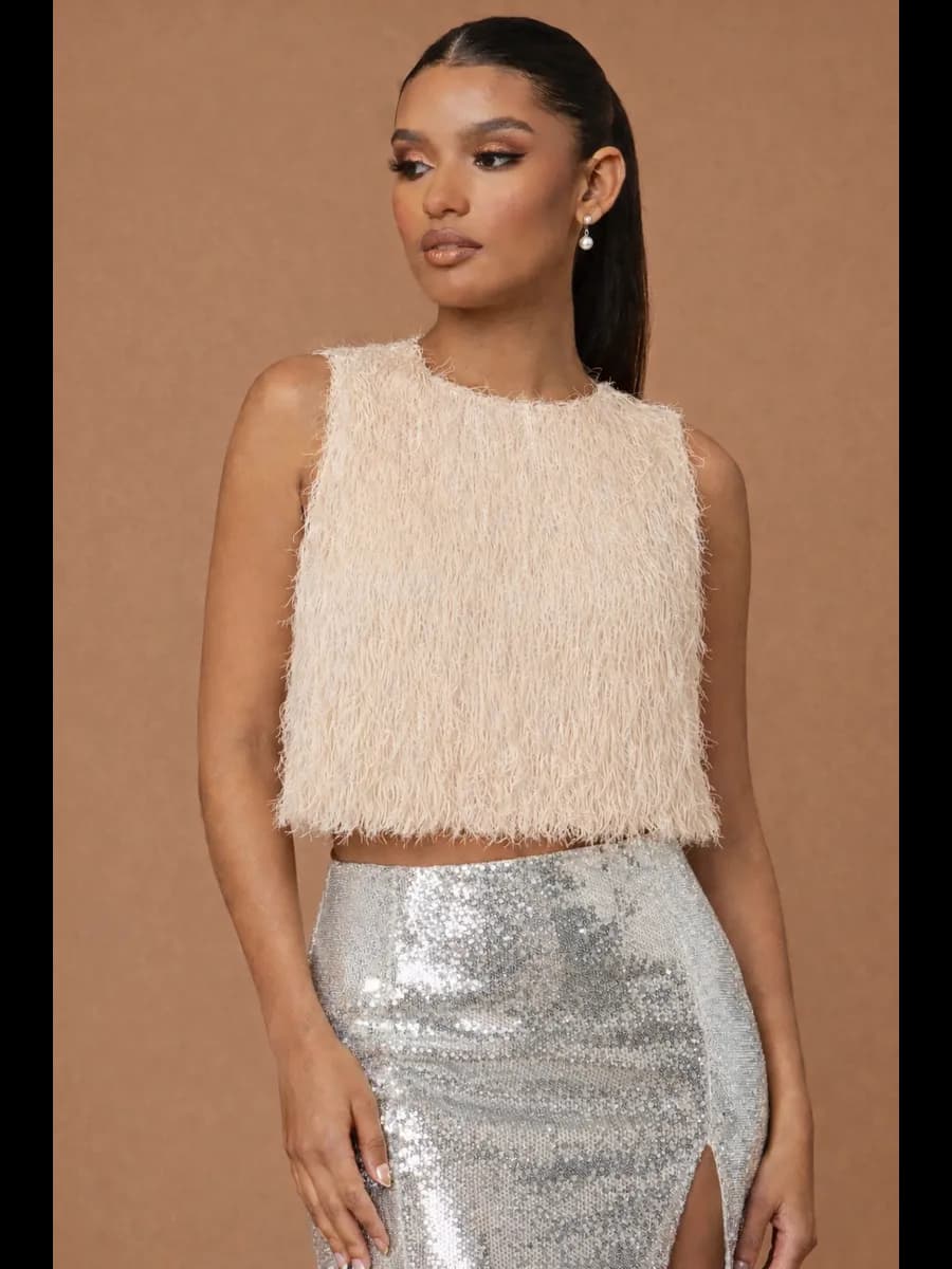 Блузка-топ MF х Ольга Бузова женская пушистая вечерняя