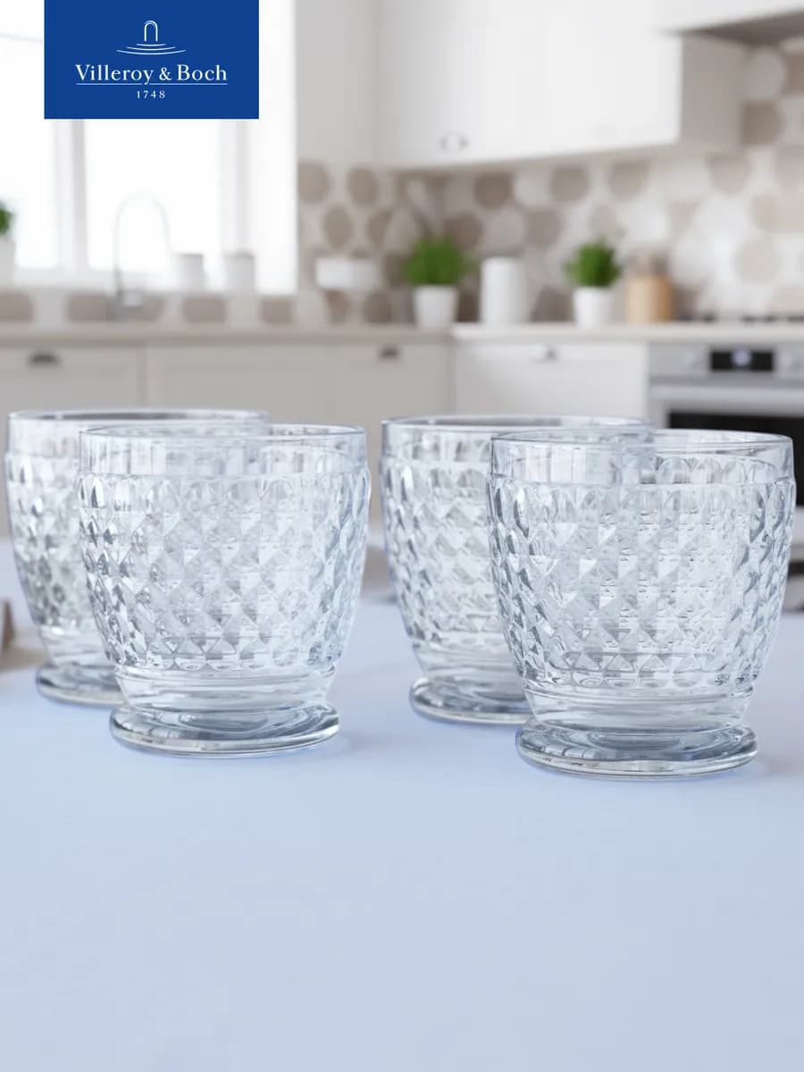 Набор прозрачных стаканов для воды 330 мл, 4 шт, Boston