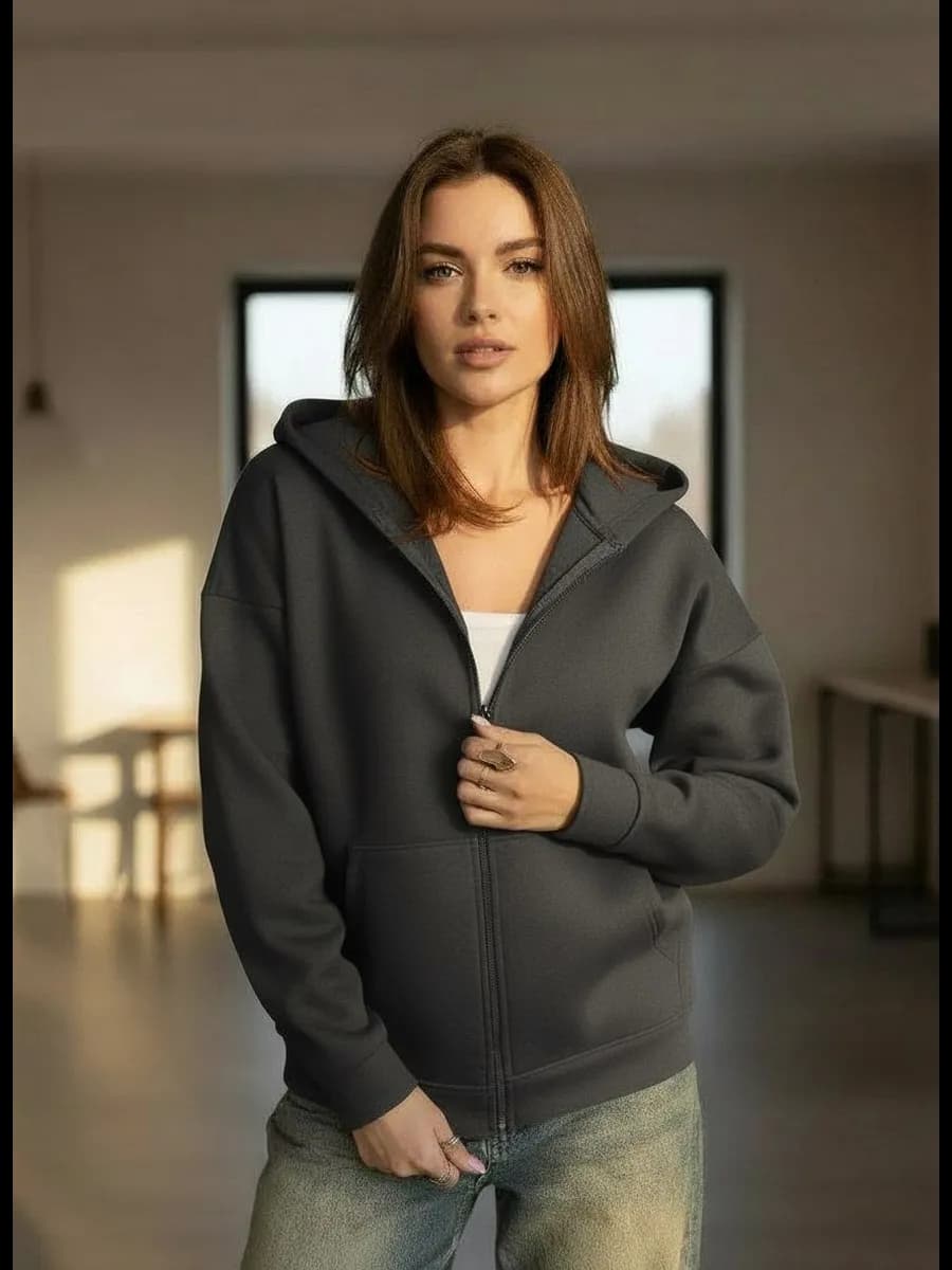 Худи кофта с капюшоном зипка на молнии