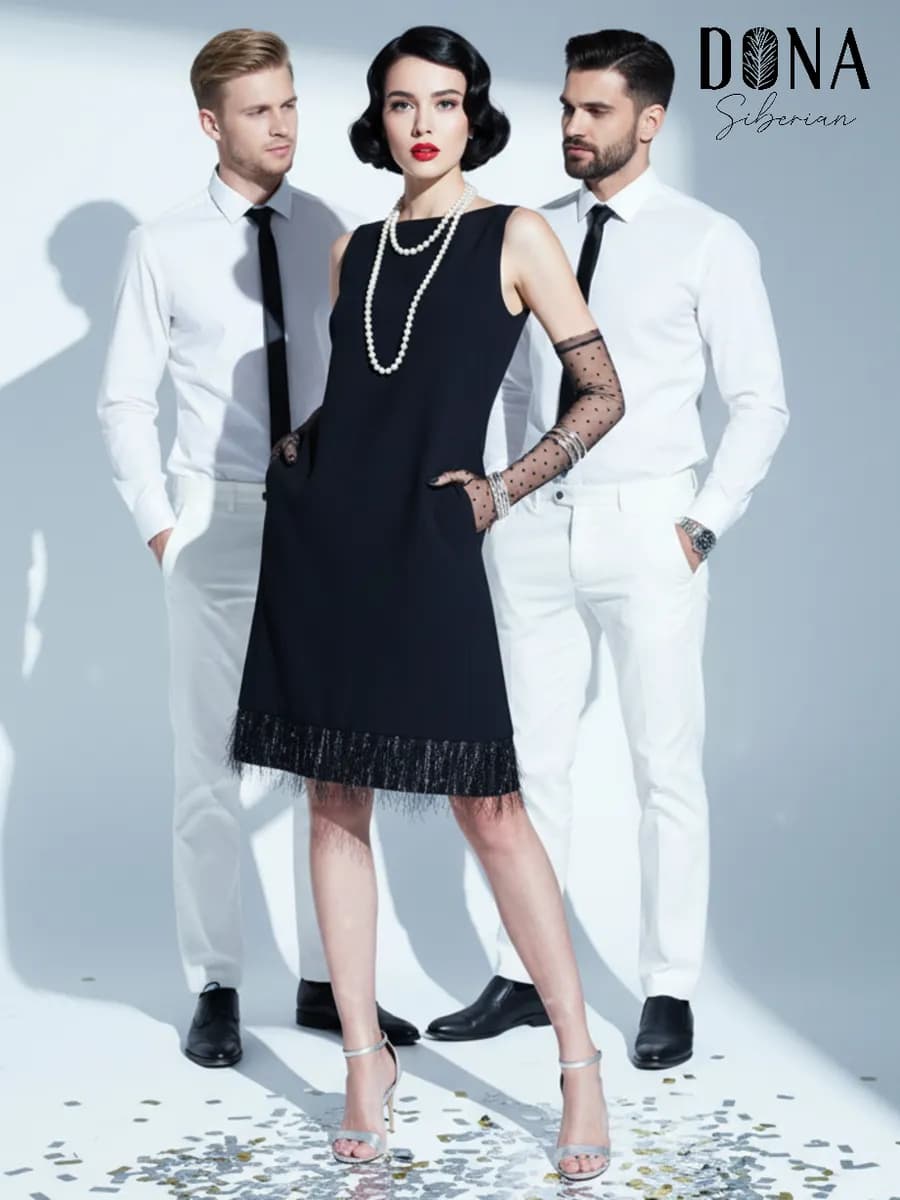 Платье вечернее праздничное прямое с бахромой по низу