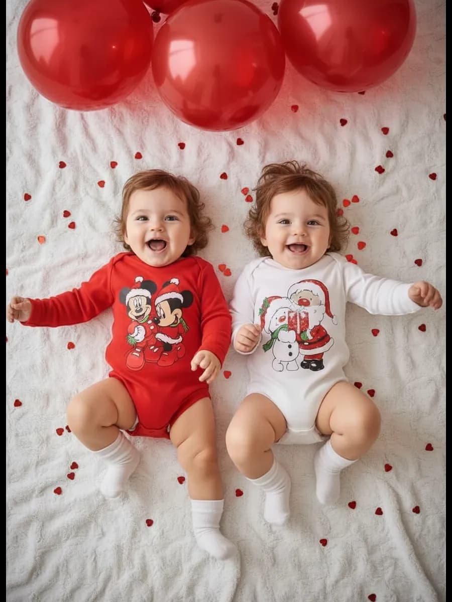 Новогодний боди для новорожденных малышей 2 шт