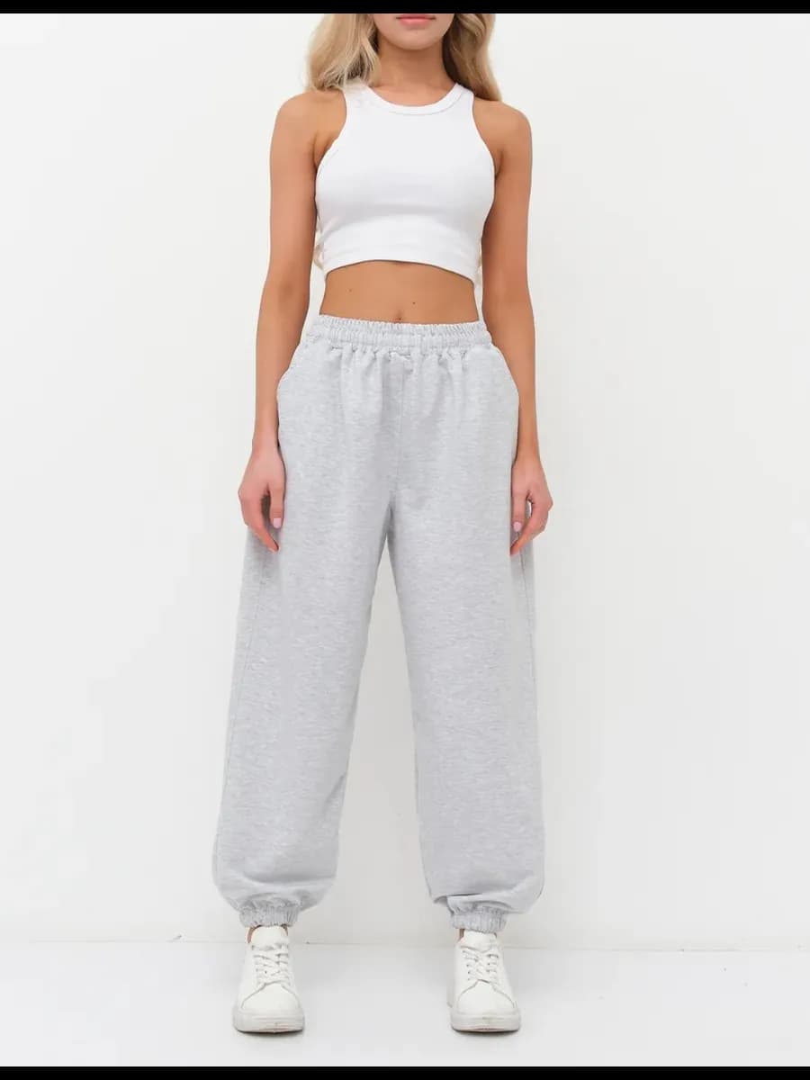 Спортивные штаны джоггеры широкие оверсайз начесом