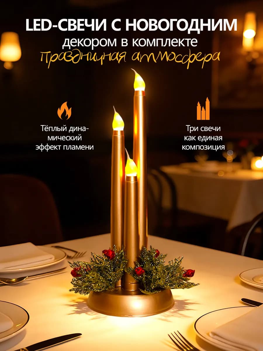 Свечи светодиодные декоративные на батарейках