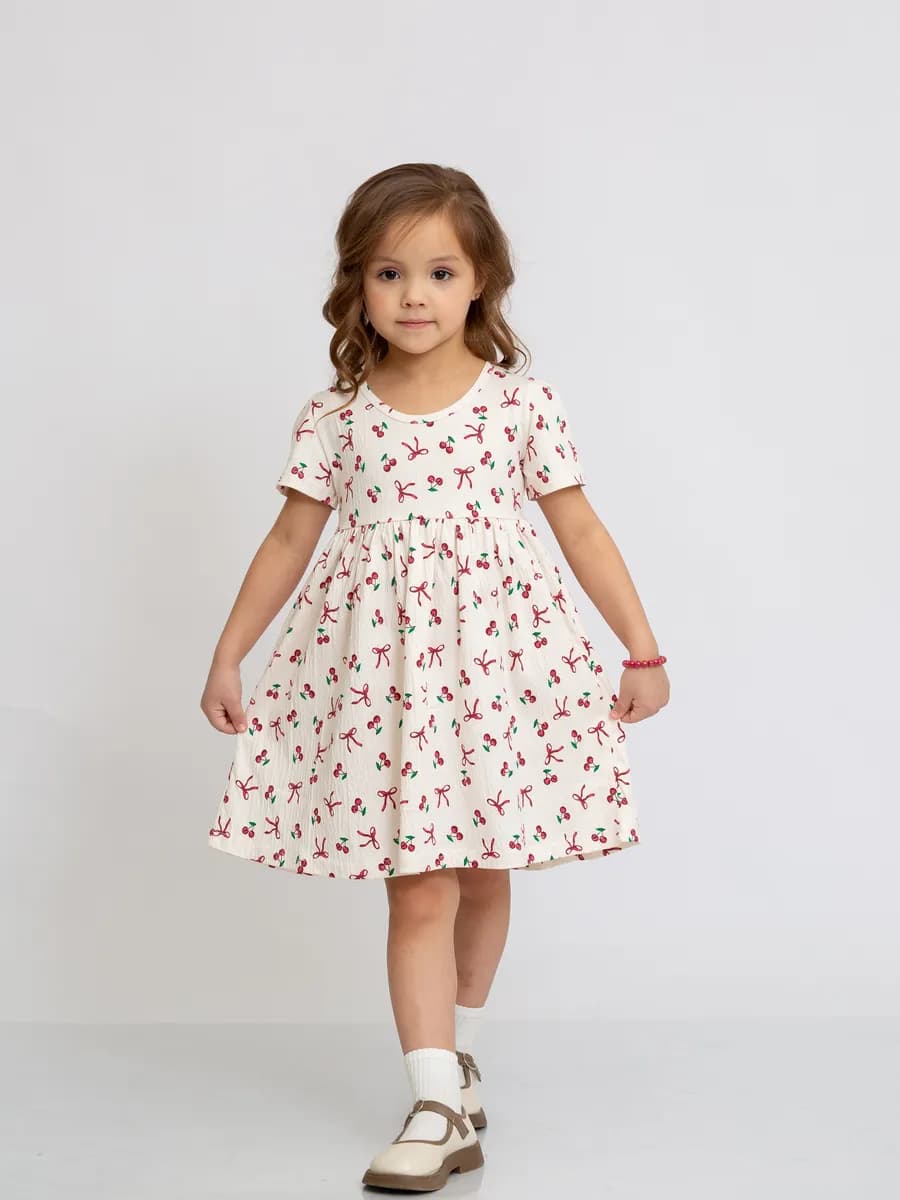 Платье трикотажное в садик - фото 1