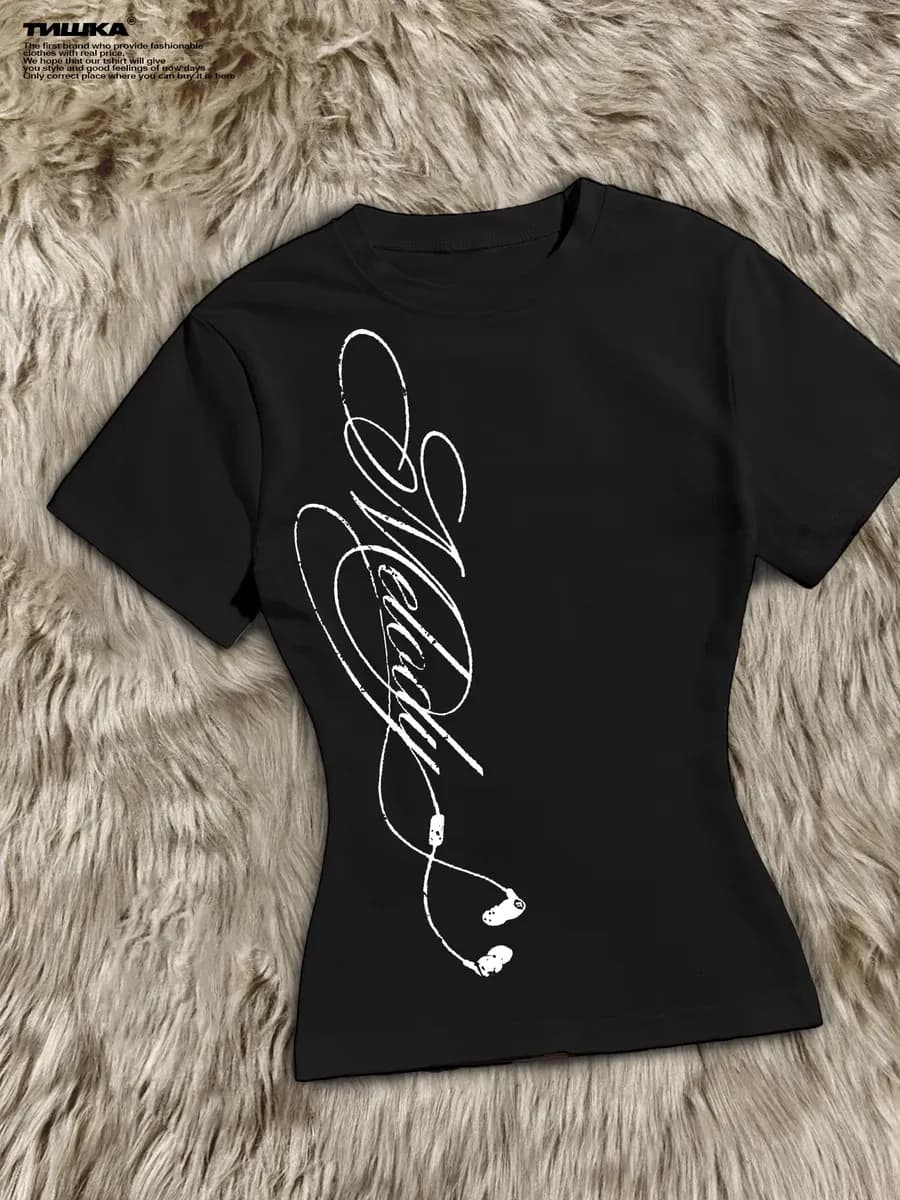 Облегающая футболка скимс с принтом гранж