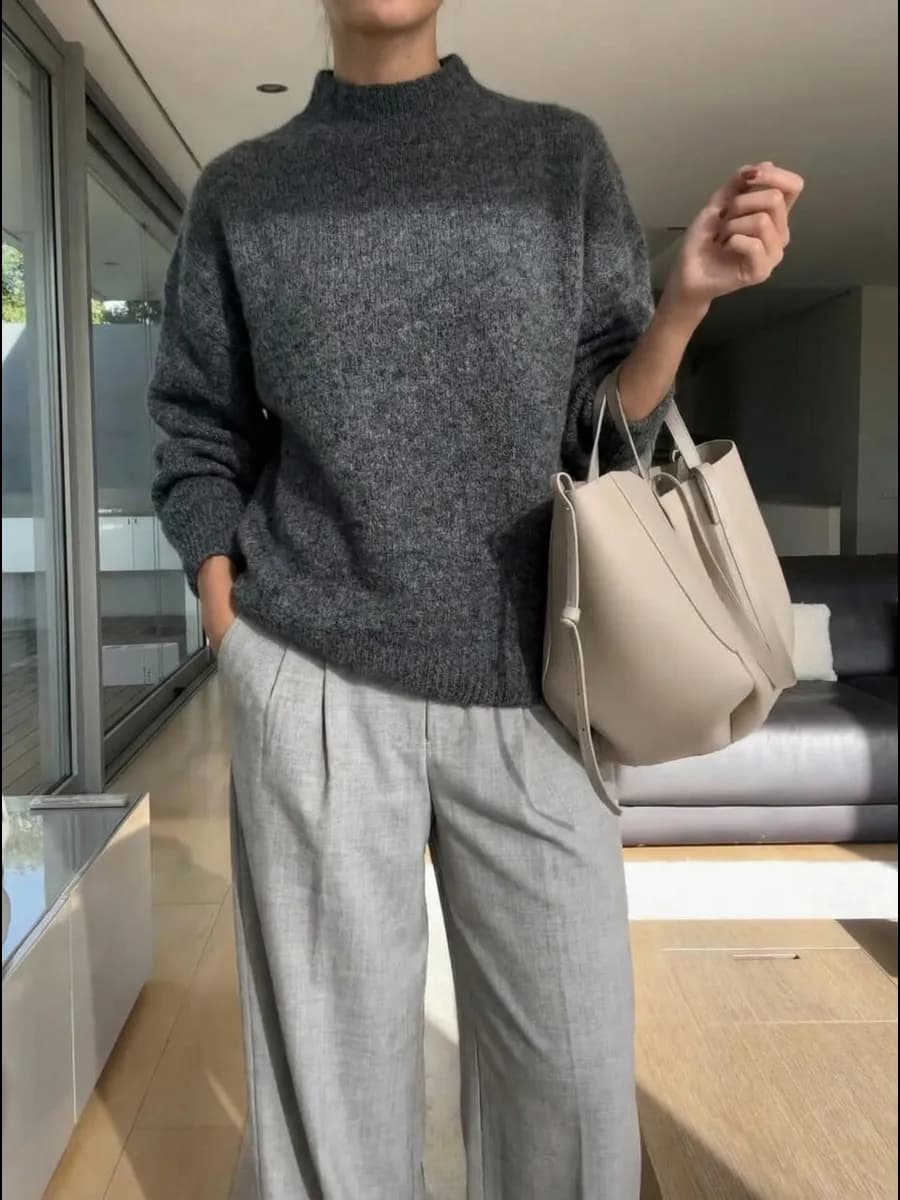 Свитер оверсайз вязаный теплый