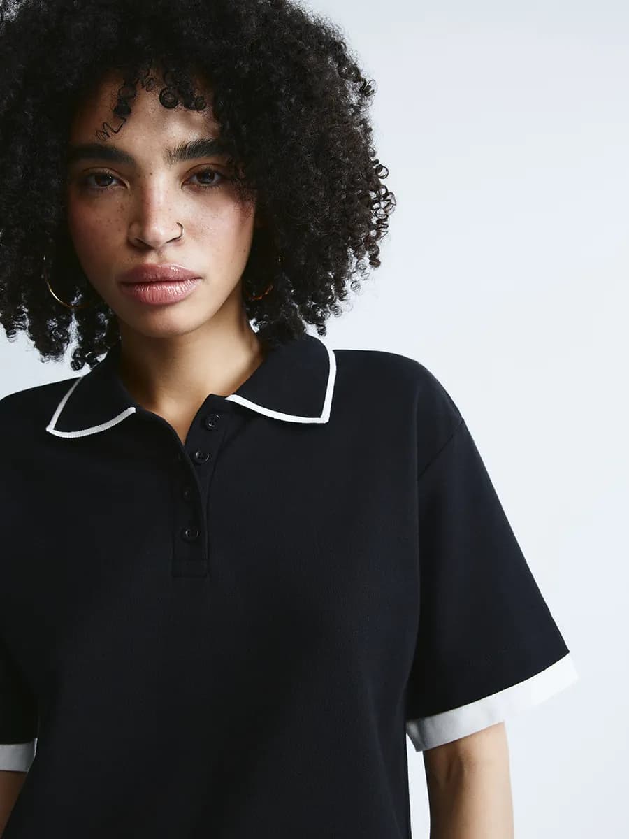 Футболка поло с имитацией второго слоя