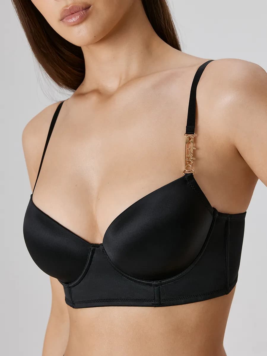 Бюстгальтер без пушап гладкий атласный