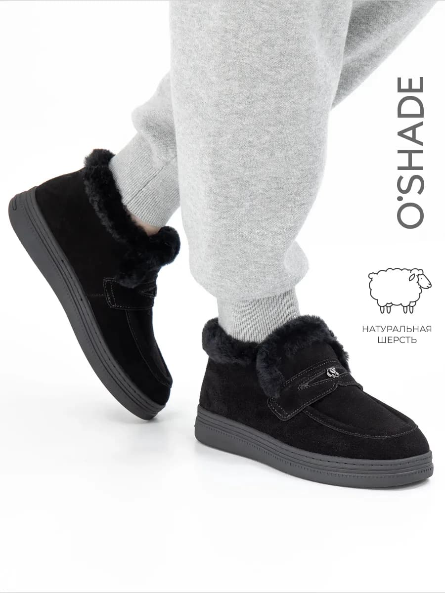 Зимние ботинки женские черные