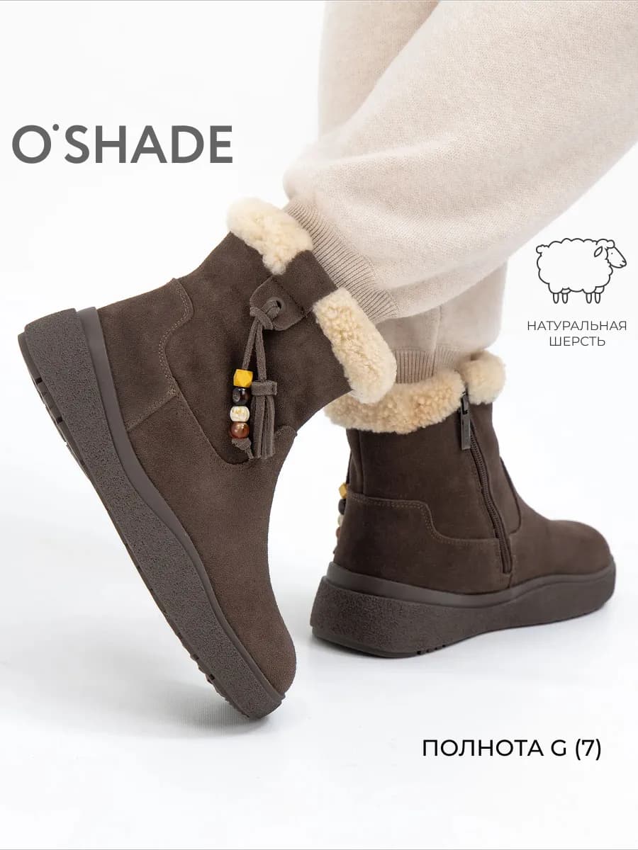 Ботинки зимние женские коричневые - фото 1