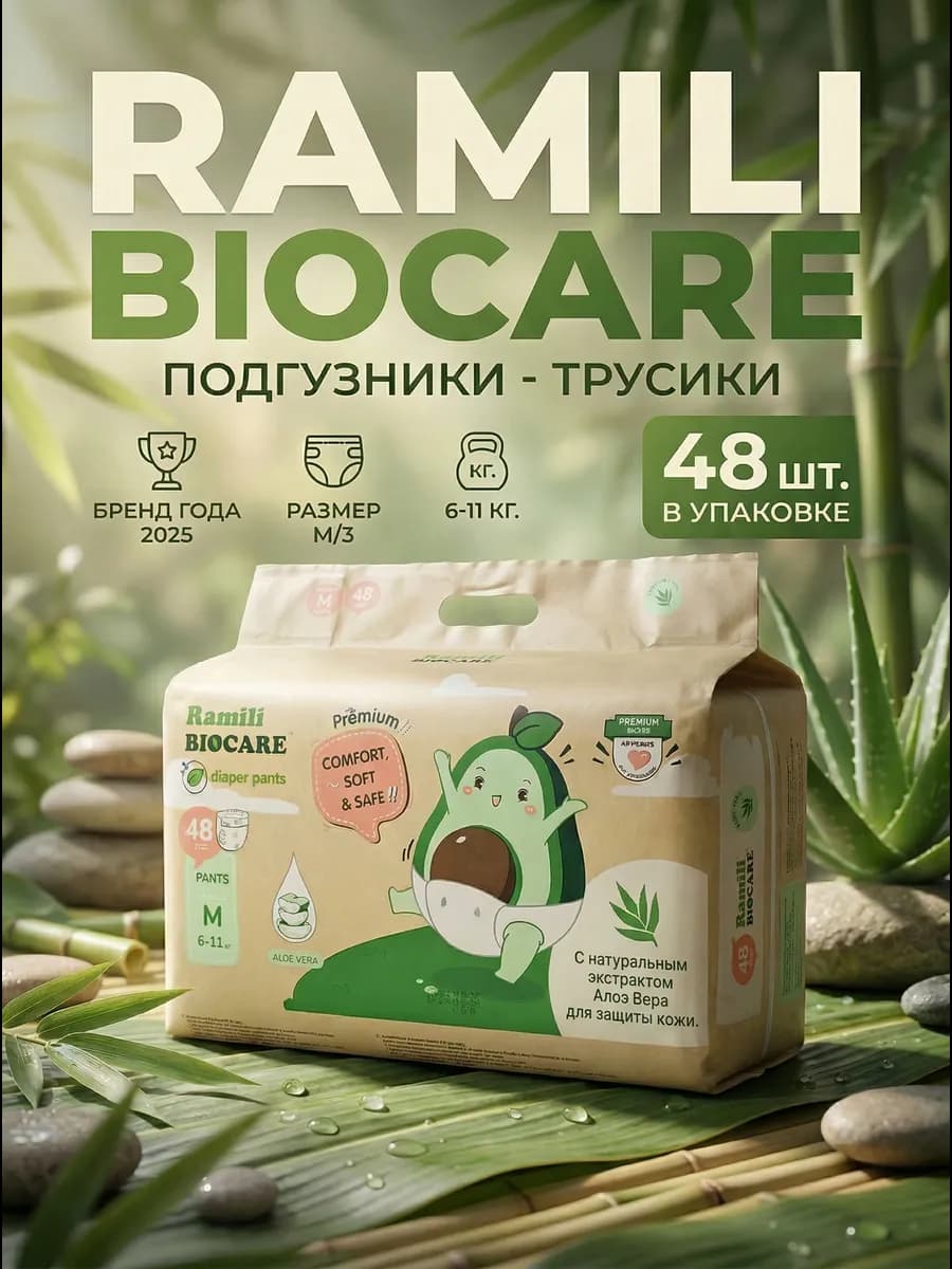 Подгузники трусики размер 3 (М) Premium, 6–11 кг, 48 шт