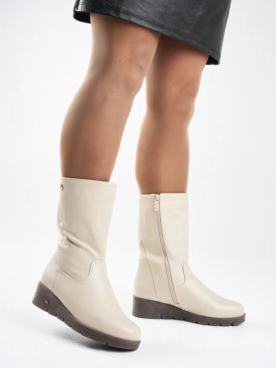 Сапоги демисезонные на танкетке