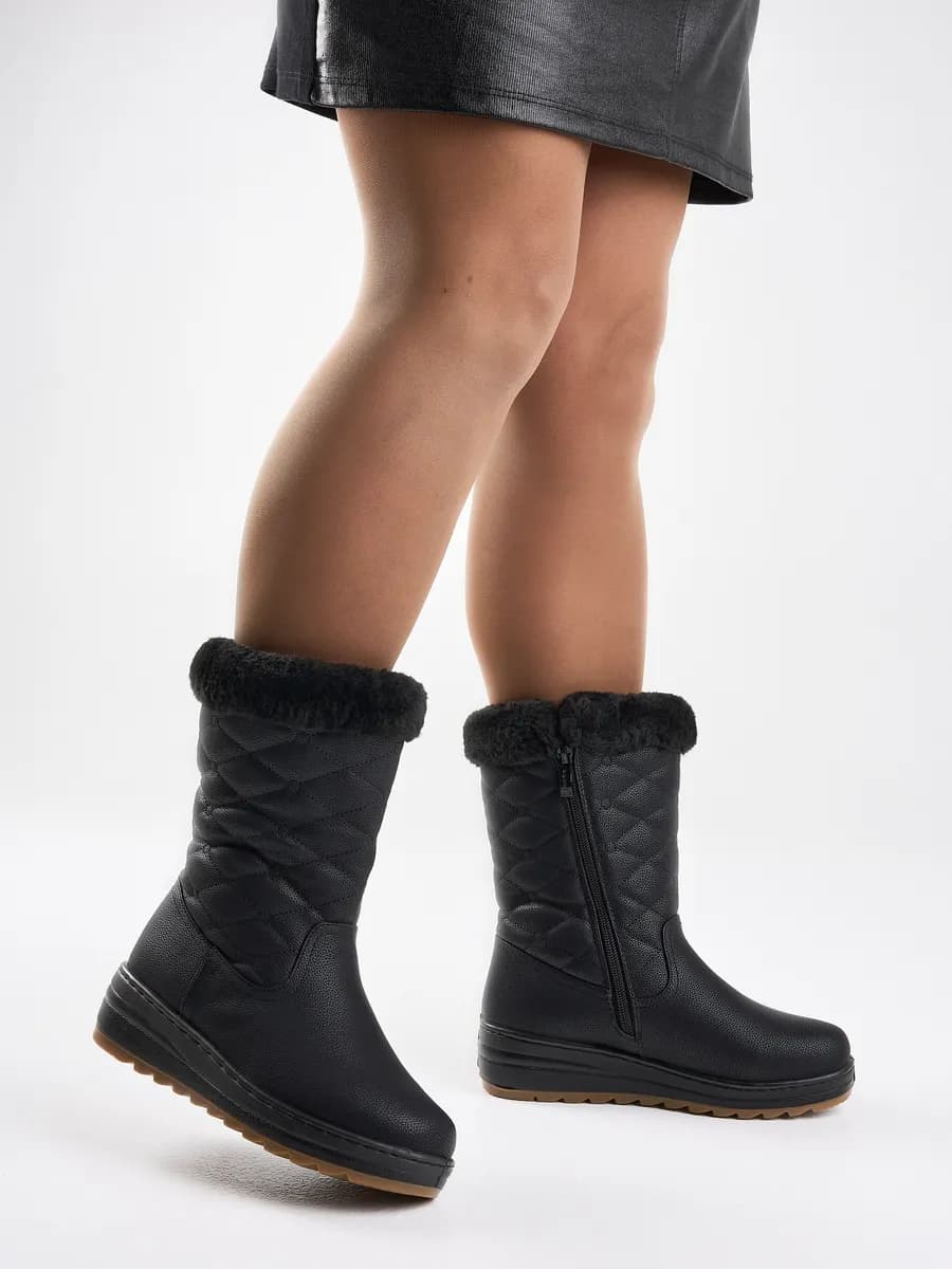 Сапоги зимние на полную ногу широкое голенище - фото 1