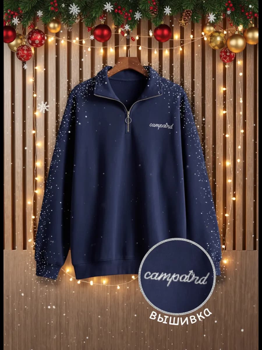 Свитшот полузамок оверсайз