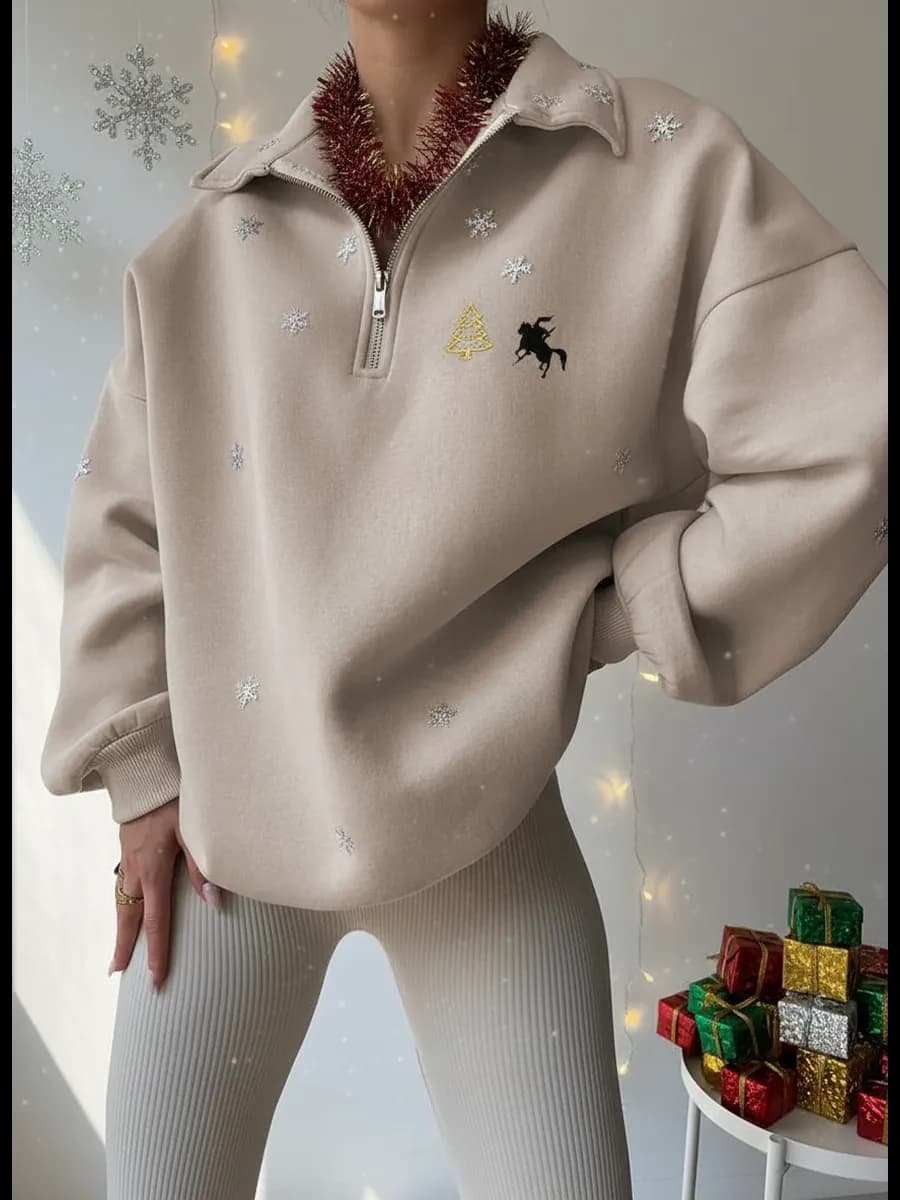 Свитшот полузамок оверсайз с кулисой